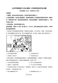 四川省达州市普通高中2026届高三上学期第一次诊断性测试历史试卷（PDF版附解析）