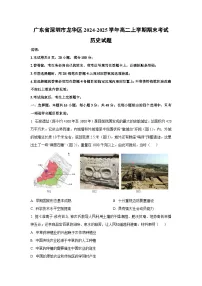 广东省深圳市龙华区2024-2025学年高二上学期期末考试历史试卷（学生版）