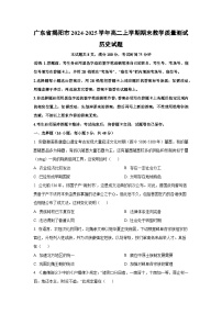 广东省揭阳市2024-2025学年高二上学期期末教学质量测试历史试卷（学生版）