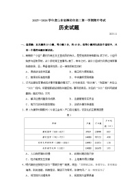 2025—2026学年度山东省潍坊市高二上学期期中考试历史试题（含答案）