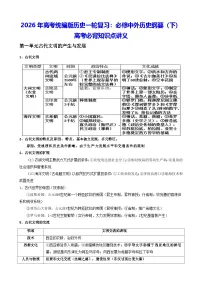 2026年高考统编版历史一轮复习：必修中外历史纲要（下）高考必背知识点讲义