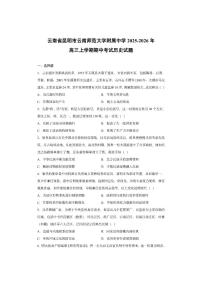 云南省昆明市云南师范大学附属中学2025-2026年高三上学期期中考试历史试卷