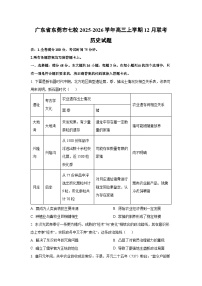 广东省东莞市七校2025-2026学年高三上学期12月联考历史试卷（学生版）