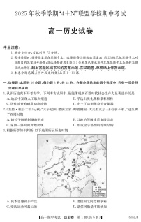 广西南宁市4+N联盟学校2025-2026学年高一上学期期中考试历史试卷