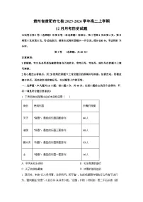贵州省贵阳市七校2025-2026学年高二上学期12月月考历史试卷（学生版）