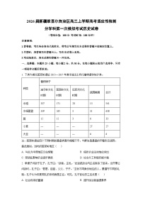 2026届新疆维吾尔自治区高三上学期高考适应性检测分学科第一次模拟考试历史试卷（学生版）