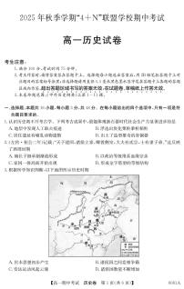 广西南宁市“4+N”联盟学校2025-2026学年高一上学期期中考试历史试题含答案含答案解析