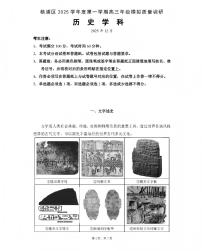 上海市杨浦区2025-2026学年上学期高三一模质量调研 历史试题+答案解析