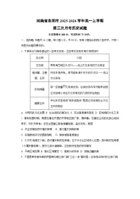 2025-2026学年河南省洛阳市高一上学期第三次月考历史试卷（学生版）