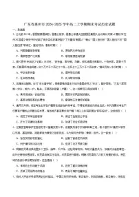广东省惠州市2024_2025学年高二上学期期末考试历史试卷（含答案）