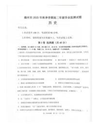 2026届海南省儋州市高三上学期学业质量监测历史试题（月考）