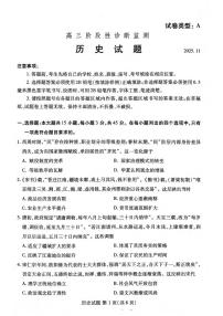 历史丨山东省潍坊市2026届高三上学期11月期中考试阶段性诊断监测试卷及答案