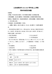 2024-2025学年山东省潍坊市高二上学期期末考试历史试卷（学生版）