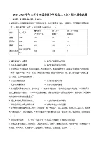 2024-2025学年江苏省南通市部分学校高二（上）期末历史试卷-自定义类型