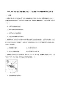 2026届四川省宜宾市高三上学期高考一模诊断性测试历史试题（含答案）