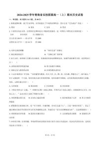 2024-2025学年青海省名校联盟高一（上）期末历史试卷（含答案）