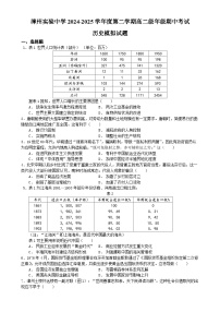 福建省漳州实验高级中学高二下学期期中考试模拟历史试题-A4