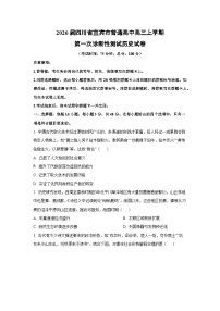 2026届四川省宜宾市普通高中高三上学期第一次诊断性测试历史试卷（学生版）