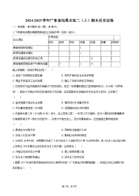 2024-2025学年广东省汕尾市高二（上）期末历史试卷-自定义类型
