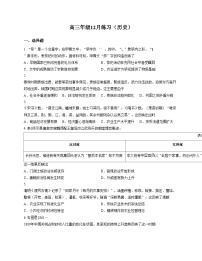 天津市第一0二中学2025_2026学年高三上学期12月月考历史试题（文字版，含答案）