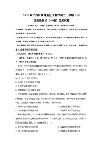 2026届广西壮族自治区玉林市高三上学期1月适应性测试（一模）历史试卷（学生版）