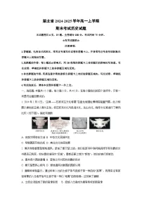 2024-2025学年湖北省高一上学期期末考试历史试卷（学生版）