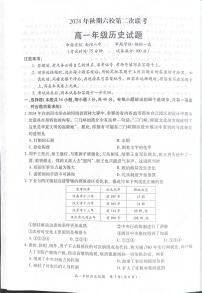 河南省南阳市六校2024-2025学年高一上学期12月第二次联考历史试卷（无答案）
