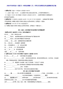 2026年高考历史一轮复习：中外历史纲要（下） 世界古代史知识点考点提纲填空练习版（含答案） 讲义