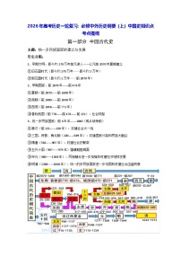 2026年高考历史一轮复习：必修中外历史纲要（上）中国史知识点考点提纲 讲义