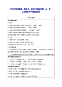 2026年高考历史一轮复习：必修中外历史纲要（上+下）记背知识点考点提纲汇编 讲义
