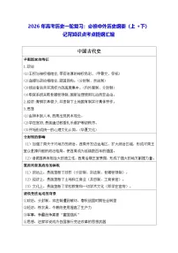 2026年高考历史一轮复习：必修中外历史纲要（上+下）记背知识点考点提纲汇编 讲义