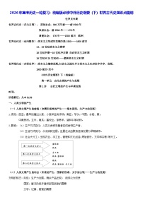 2026年高考历史一轮复习：统编版必修中外历史纲要（下）世界古代史知识点提纲 讲义