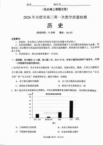 2026年合肥高三上学期期末历史试题及答案