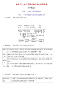 高考历史26个重要考向及核心素养考察知识清单（共31页）