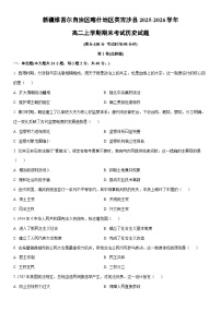2025-2026学年新疆维吾尔自治区喀什地区英吉沙县高二上学期期末考试历史试卷（学生版）