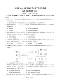 江苏省2026年普通高中学业水平合格性考试仿真模拟卷（二）历史试题（含答案）