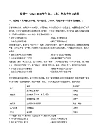 福建省仙游第一中学2025_2026学年高二上学期期末考试历史试卷（图片版，含答案）