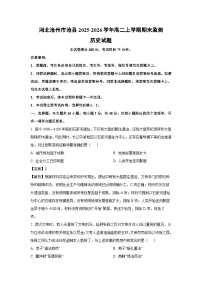 【历史】河北沧州市沧县2025-2026学年高二上学期期末监测试题（学生版+解析版）