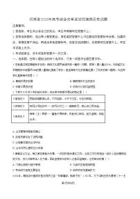2025年1月高三上学期河南省普通高等学校招生考试适应性测试（八省联考）历史试题 Word版无答案