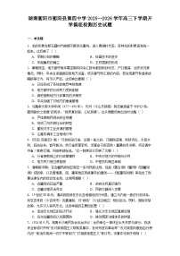 2026届湖南省衡阳市衡阳县第四中学高三下学期开学摸底检测历史试题（含答案）