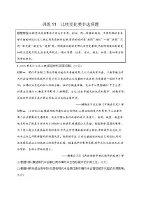 2026届高三历史二轮复习：题型强化训练11 比较变化类非选择题(含解析）