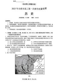 安徽省合肥市2025届高三上学期第一次教学质量检测历史试卷（含答案）