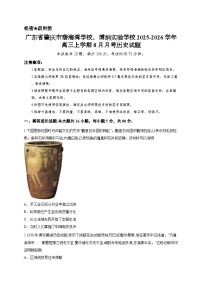 广东省肇庆市碧海湾学校、博纳实验学校2025-2026学年高三上学期8月月考历史试题