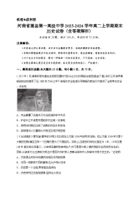 河南省嵩县第一高级中学2025-2026学年高二上学期期末历史试卷（含答案解析）