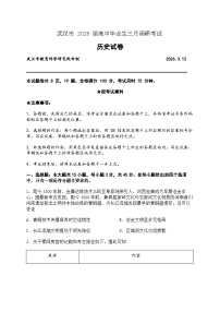 湖北武汉市2026届下学期高三三月调研考试（武汉二调） 历史试卷及答案