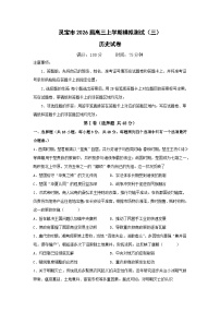 2026届河南省三门峡灵宝市高三上学期模拟测试（三）历史试题（含答案）