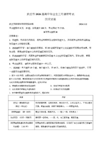湖北省武汉市2026届高三下学期三月调研考试历史试卷（Word版附答案）