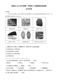 上海市杨浦区2026届高三上学期模拟质量调研（一模）历史试卷 Word版含解析
