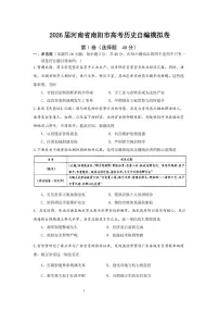 2026届河南省南阳市高考下学期自编模拟考试历史试题（含答案）