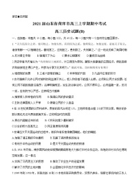 山东省菏泽市2021届高三上学期期中考试 历史（B） (含答案)